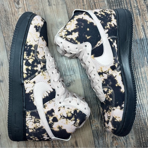 Nike Shoes Mens 10.5 Air Force 1 High Tops Acid Wash Print Swoosh Streetwear - Picture 11 of 11